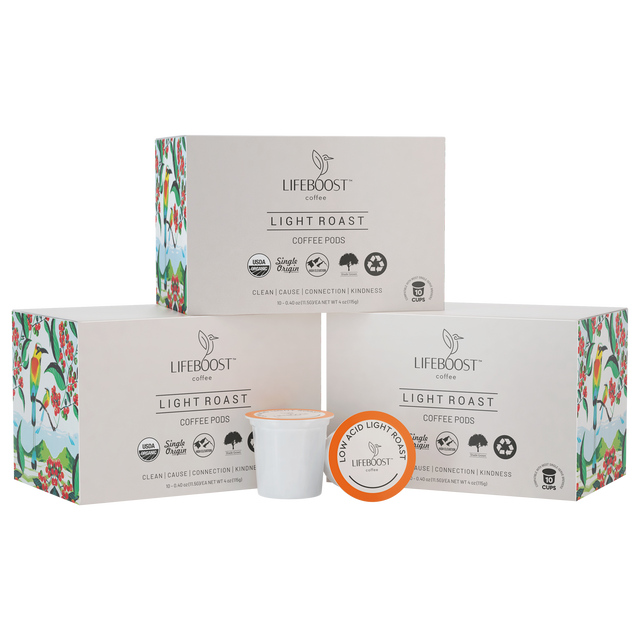 Stomach Friendly Lifeboost Light Roast Pods