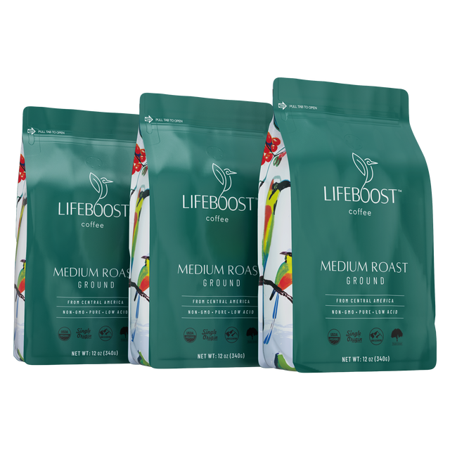 3x Medium Roast Coffee 12 oz Bag - Bundle - Lifeboost Coffee