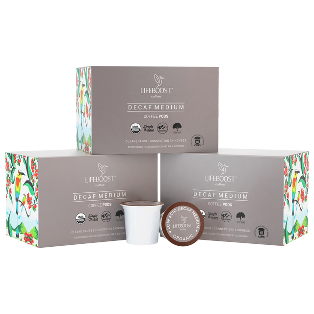 Medium Roast Decaf Coffee Pods - Lifeboost Coffee