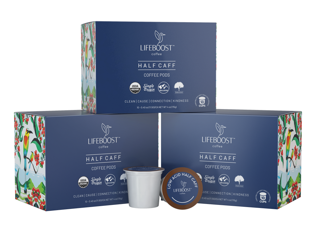Half Caff Coffee Pods | Lifeboost Coffee