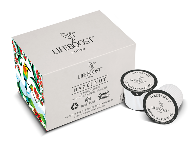 Hazelnut Coffee Pods - Lifeboost Coffee