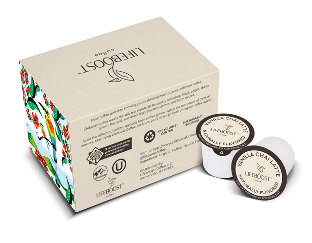 Vanilla Chai Coffee Pods - Lifeboost Coffee
