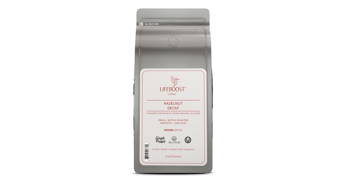 Hazelnut Decaf | Lifeboost Coffee