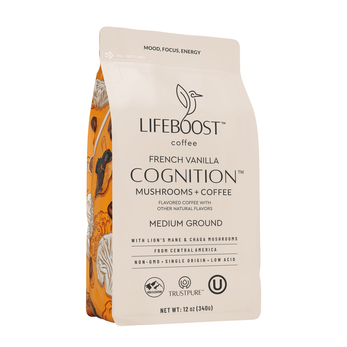 French Vanilla Cognition Mushroom Coffee | Lifeboost Coffee