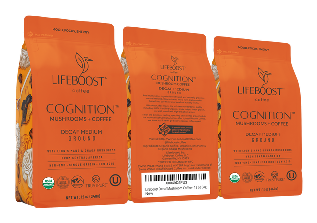 Decaf Cognition Mushroom coffee - Lifeboost Coffee