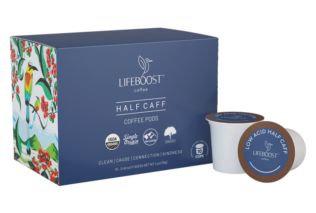 Half Caff Coffee Pods - Lifeboost Coffee