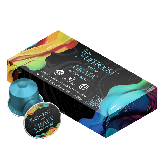 Grata Medium Roast – Nespresso® Compatible Pods - Lifeboost Coffee