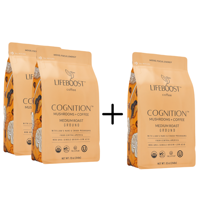 Cognition Real Mushroom Coffee Subscription - Lifeboost Coffee