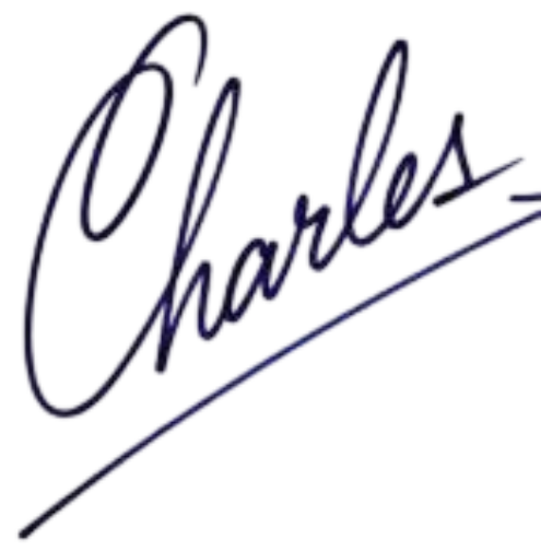 Signature of a person named Charles on a white background