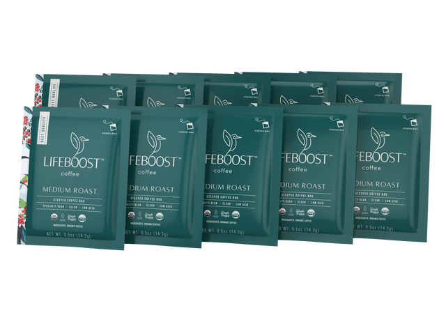 6x Medium Roast Lifeboost Go Bags -10 bags - Lifeboost Coffee