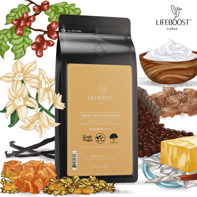 Smooth & Healthy Smoky Butterscotch Flavored coffee