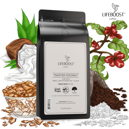 Healthy Low Acid Toasted Coconut Coffee