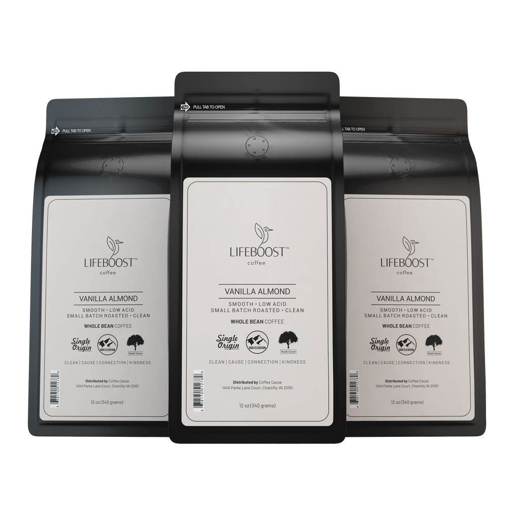 Vanilla Almond Coffee AllNatural, FlavorRich, Ethically Grown Lifeboost Coffee