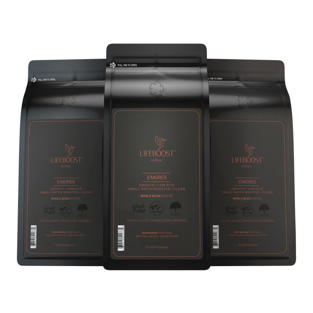 3x Smores Medium Roast 12 oz Bag - Lifeboost Coffee