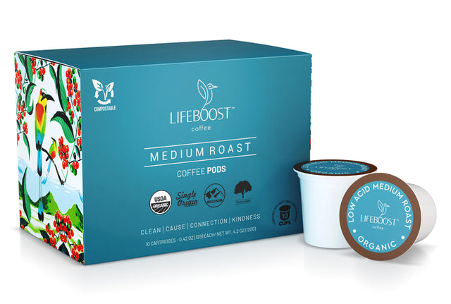 1x Medium Roast Coffee Pods - Lifeboost Coffee