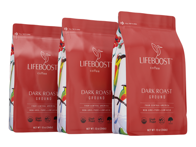 3x Embolden Dark Roast Coffee 12 oz Bag - Buy 2 Get 1 Free - Lifeboost Coffee