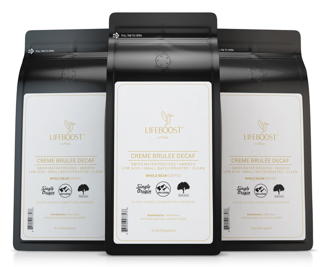 3x  Crème Brulee Decaf- SP - Lifeboost Coffee