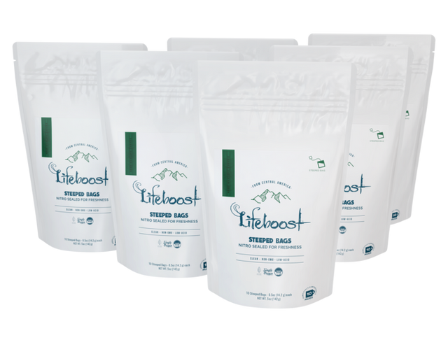 6x Medium Roast Lifeboost Go Bags -10 bags - Lifeboost Coffee