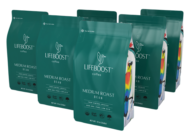 6x Organic Medium Roast 50% Off - Lifeboost Coffee