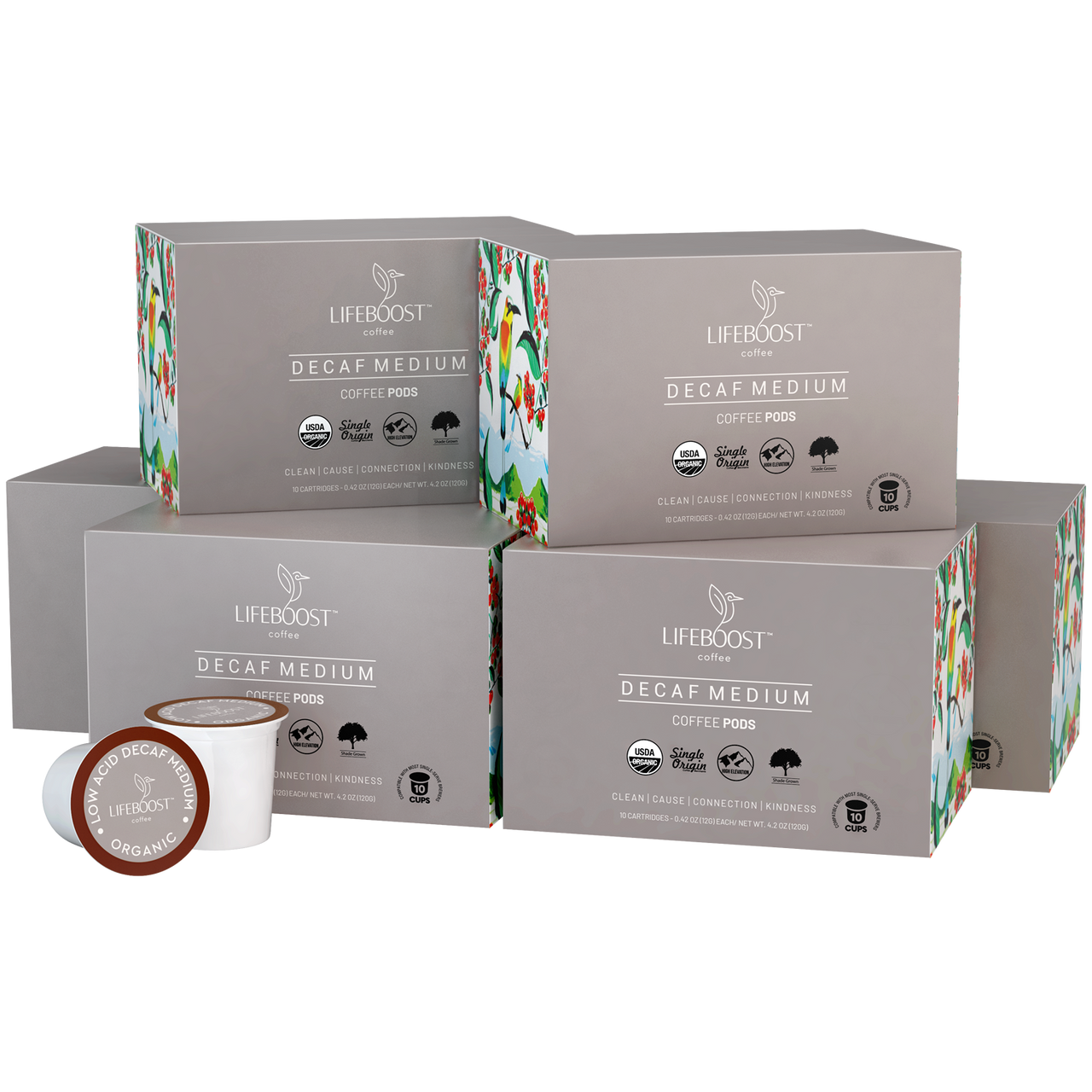 Medium Roast Decaf Coffee Pods Lifeboost Coffee