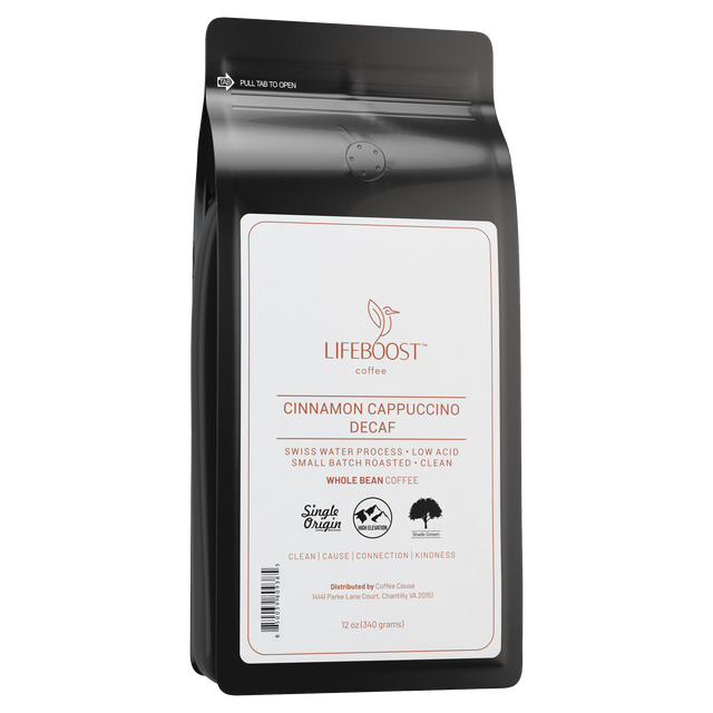 Cinnamon Cappuccino Decaf - Lifeboost Coffee