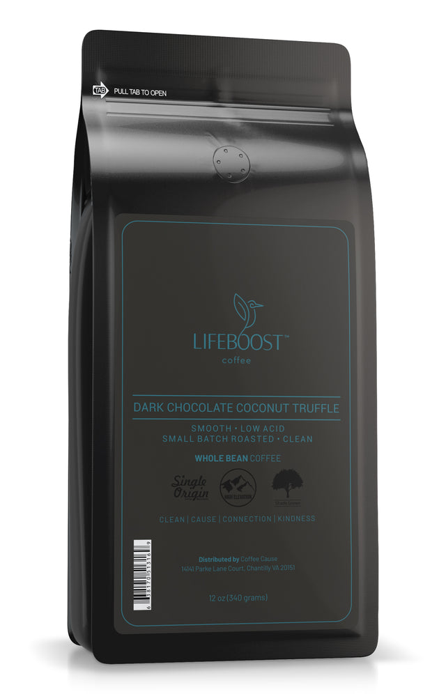 1x Single Origin Specialty, Dark Chocolate Coconut Truffle Subscription - Lifeboost Coffee