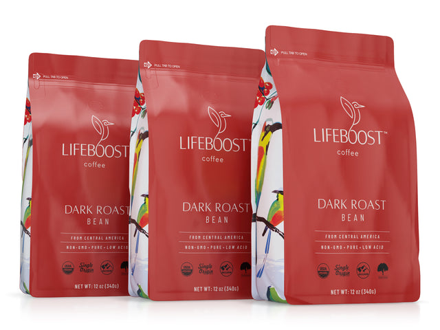3x Embolden Dark Roast Coffee 12 oz Bag - Lifeboost Coffee