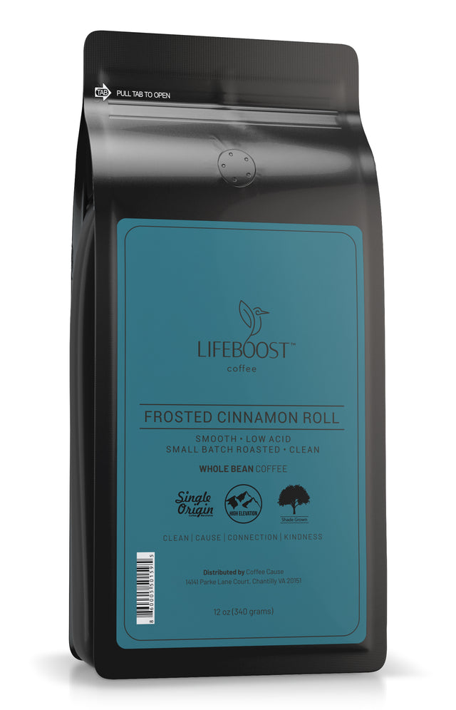 1x Frosted Cinnamon Roll - Lifeboost Coffee