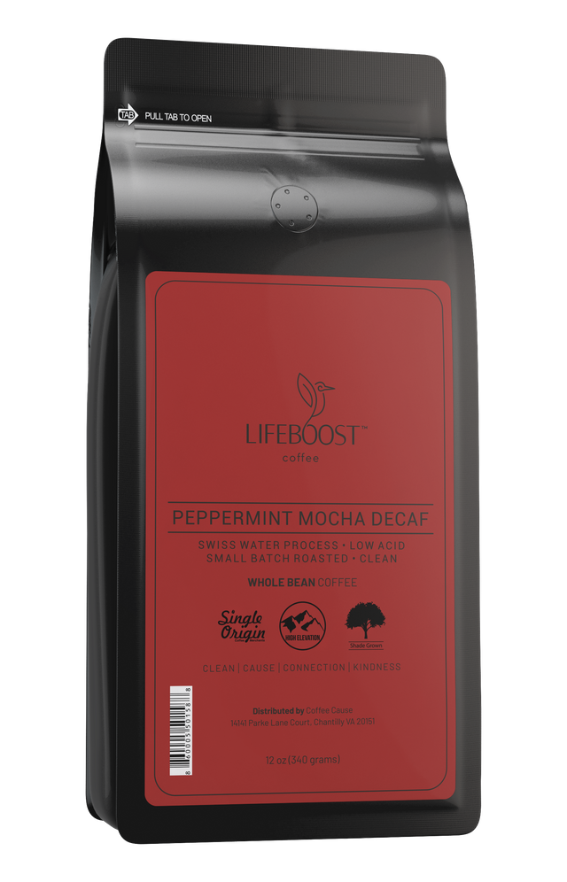 1x Peppermint Mocha Decaf - Lifeboost Coffee