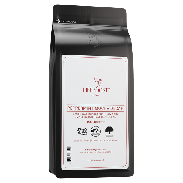 Peppermint Mocha Decaf - Lifeboost Coffee
